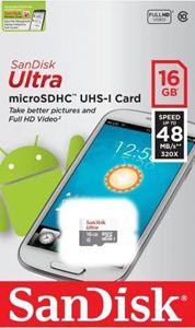 Picture of SANDISK ULTRA MIRCO SD MEMORY CARD -16GB [48MB]