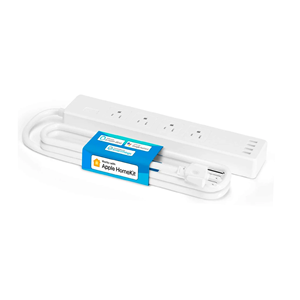 Picture of Meross Smart Power Strip [Compatible with Apple HomeKit, Siri, Amazon Alexa, Google Home and SmartThings | 3/4 AC Outlets | 4 USB Ports and 6ft Extension Cord | Voice and Remote Control | MSS425EHK]